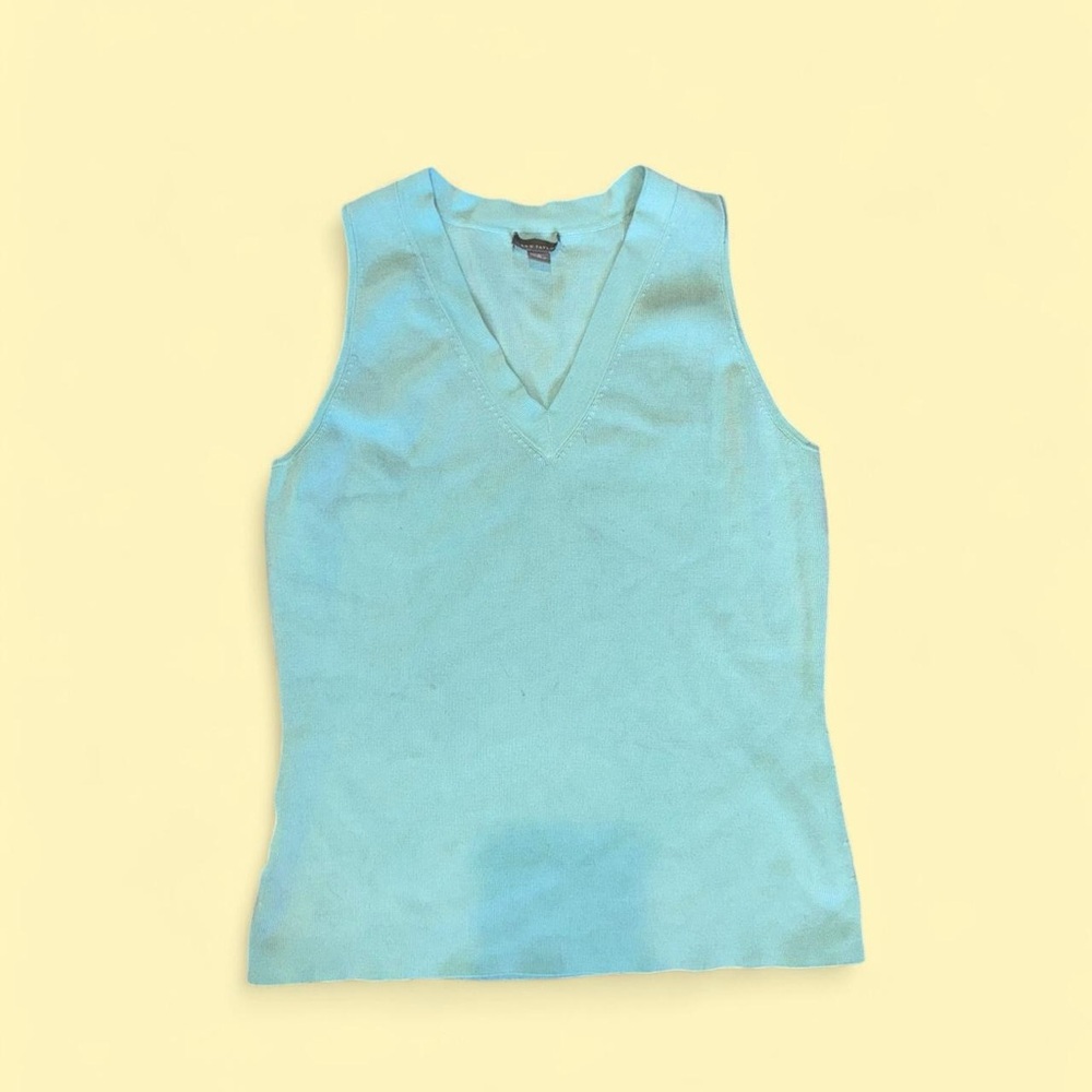 Ann Taylor V-Neck Light Blue Tank Top